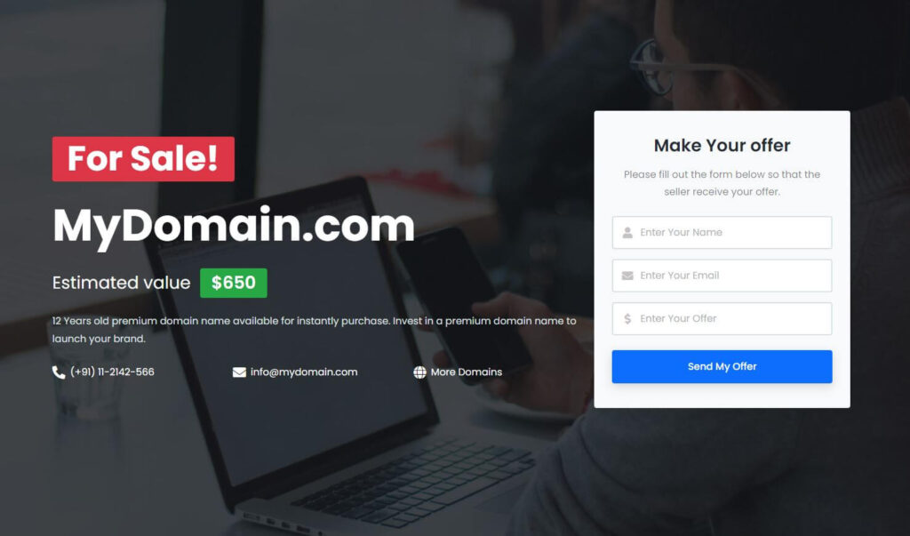 DomainX Domain For Sale Template