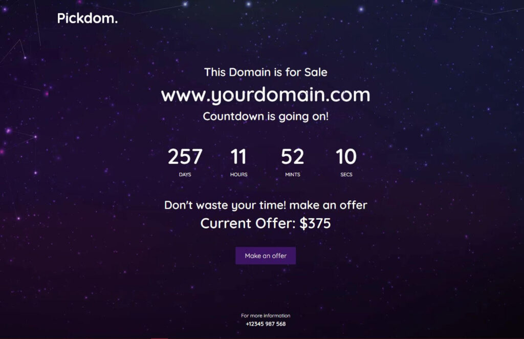pikdom Domain For Sale Template