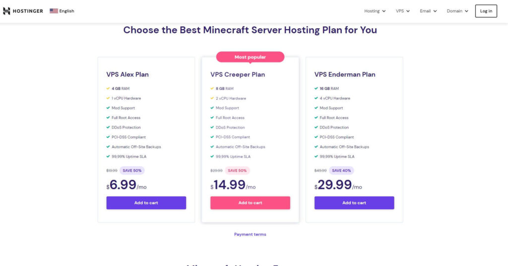 Hostinger Minecraft Hosting