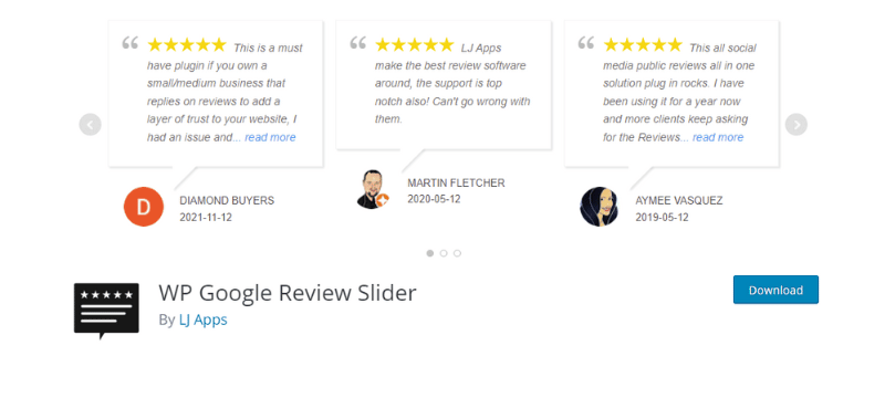 WP Google Review Slider