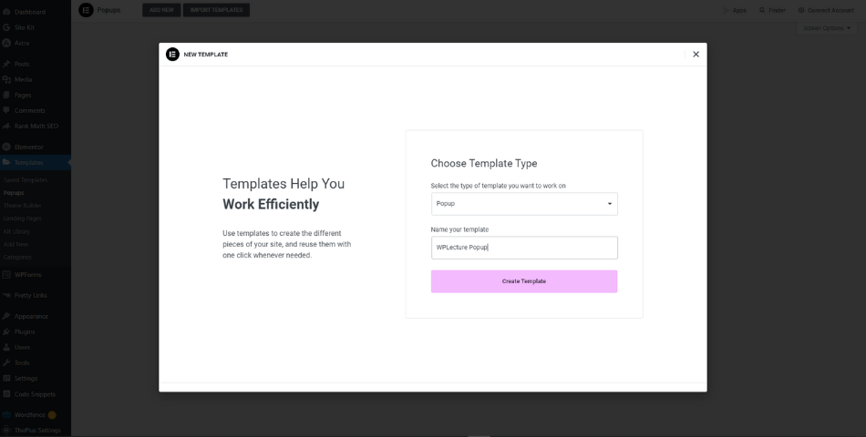 Choose Template Type