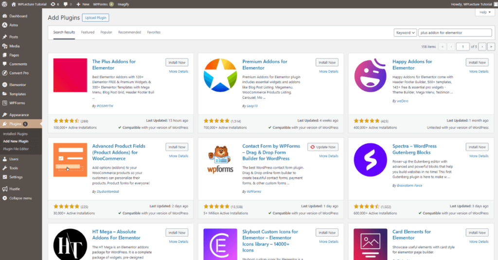 Intall the Plus Addon For Elementor