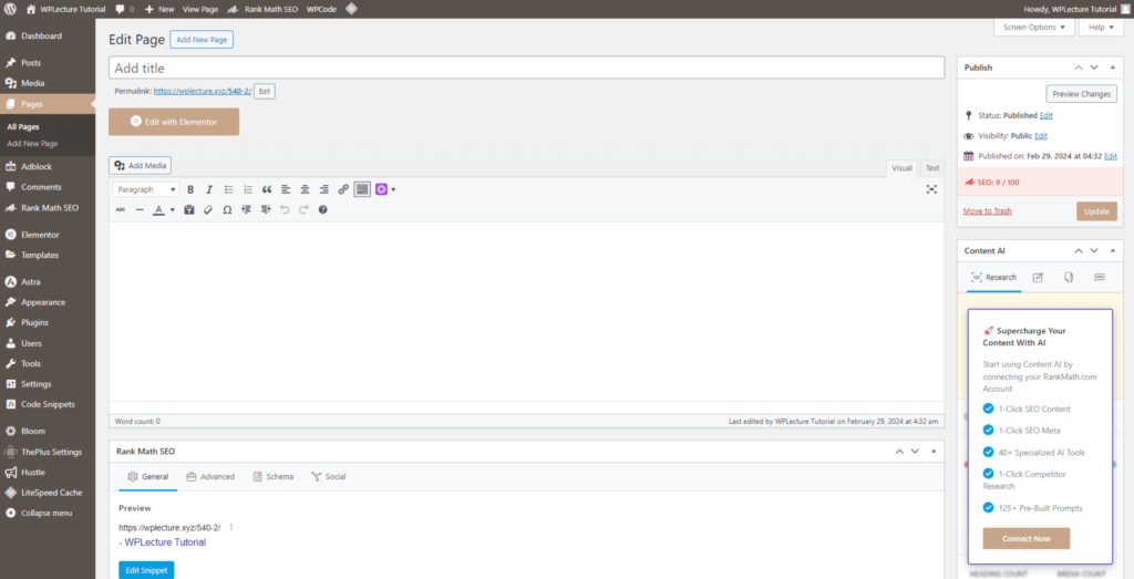Change Page Title manually