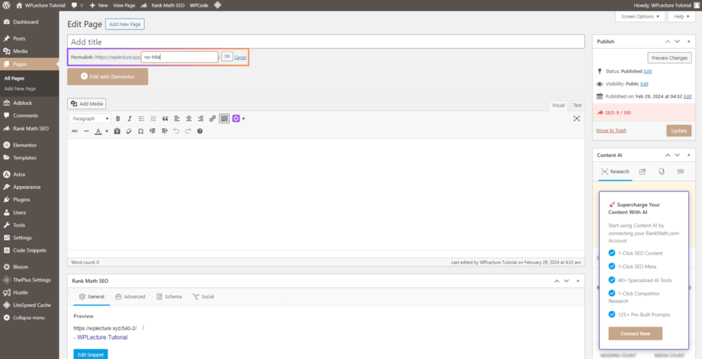 Edit URL Manually