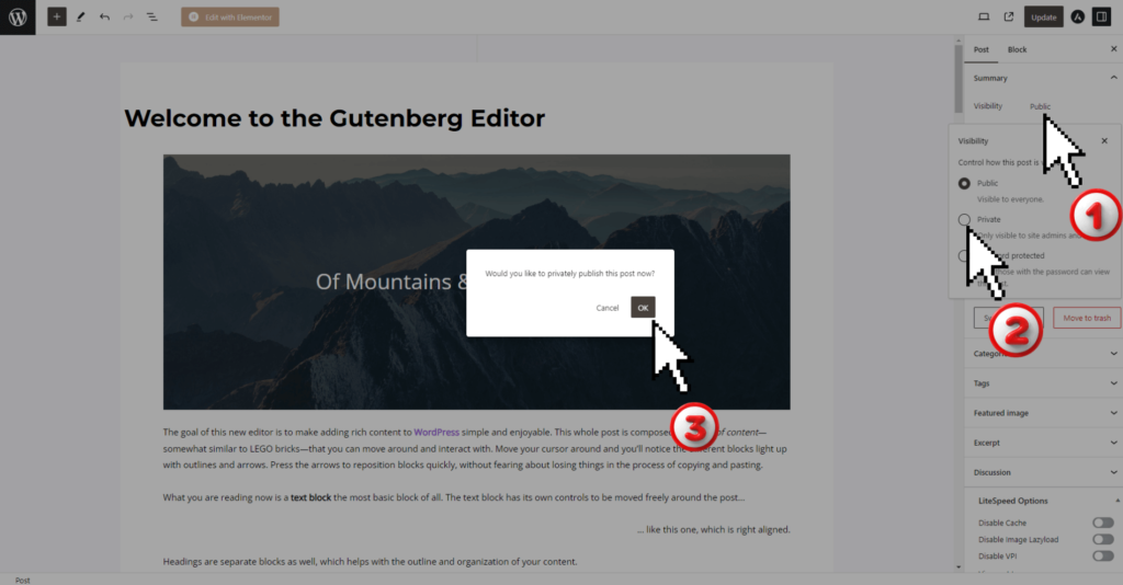 Private WordPress Post or Page