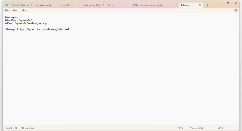 Robots.txt Text file