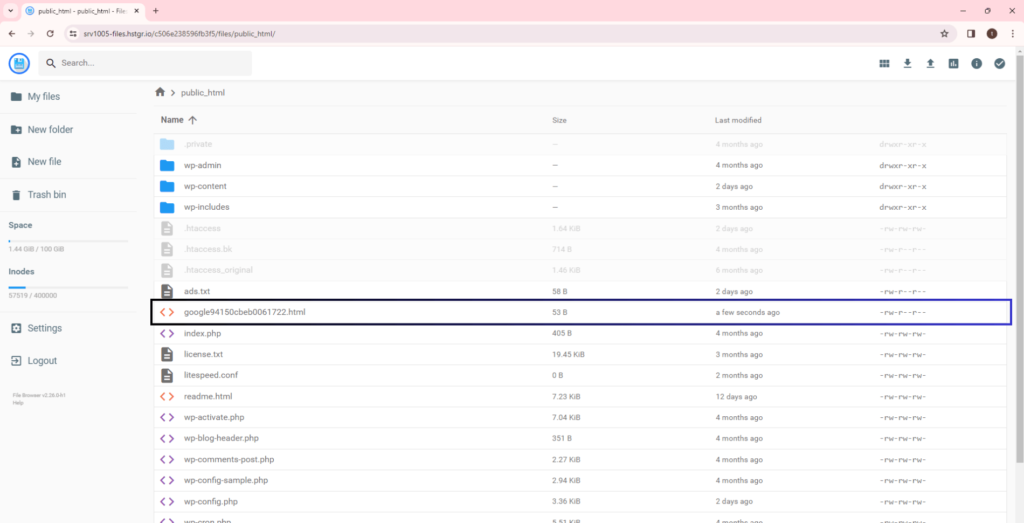 Upload the File on Root Directory