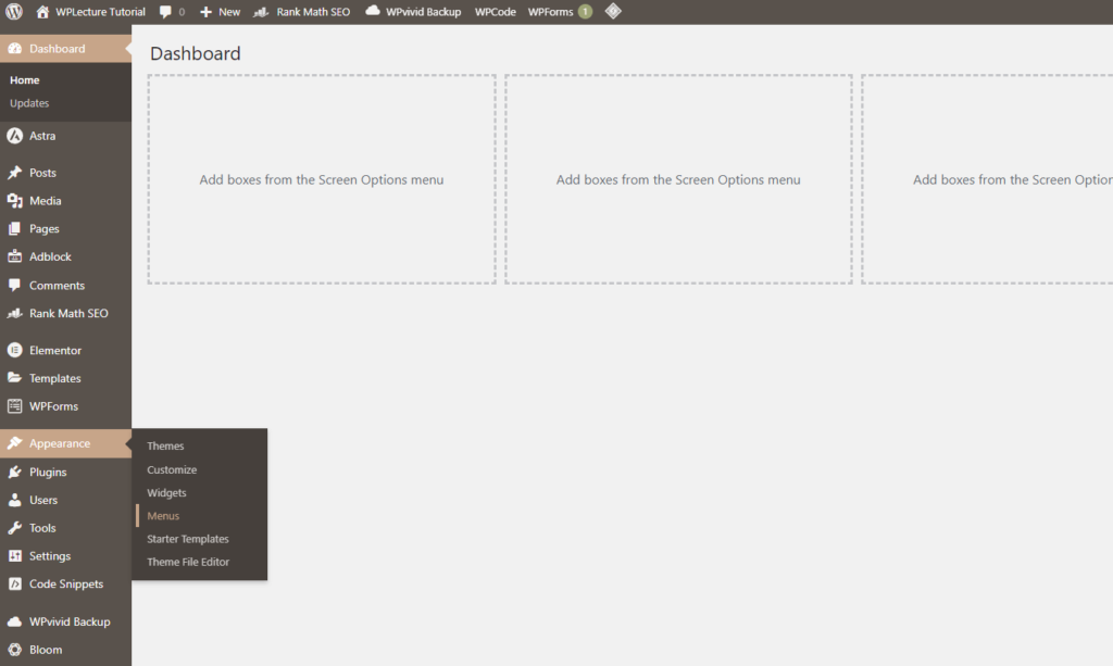 Click on Menu